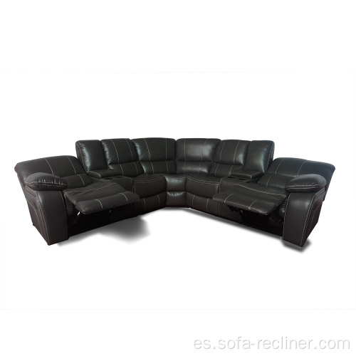 Muebles de la sala de estar moderna Sofá reclinable de la esquina Set